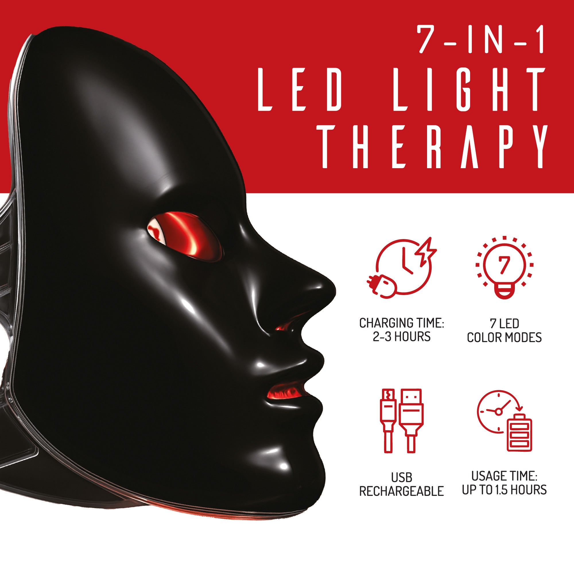 7-in-1 LED Light Therapy Face Mask